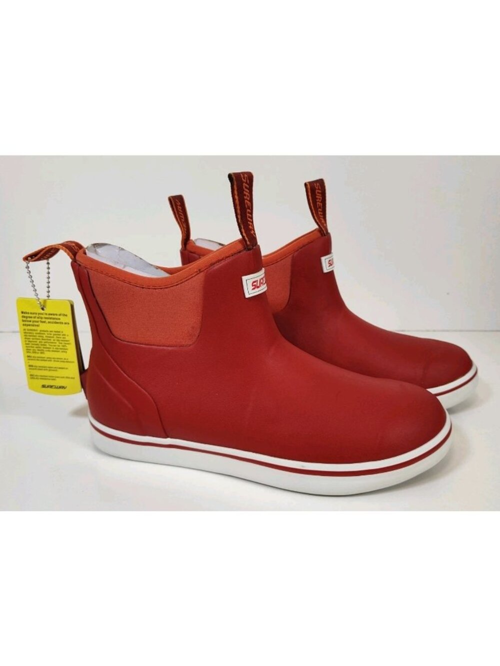 Sureway Deck 500 Red Rain Fishing Boat Boots Mens 7 Womens 9 Slip Resistant NWOB